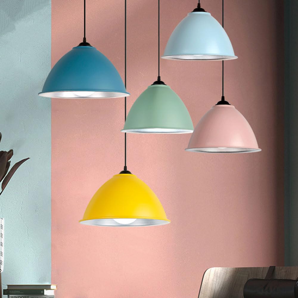 Lámpara Colgante De Estilo Rústico Colorida, Diseño Moderno, Luces De Suspensión De Color, Lámpara De Techo Empotrada, Pantalla E27, Fuente De Alimentación, Lámpara Colgante De Un Solo Cabezal STVDEDG