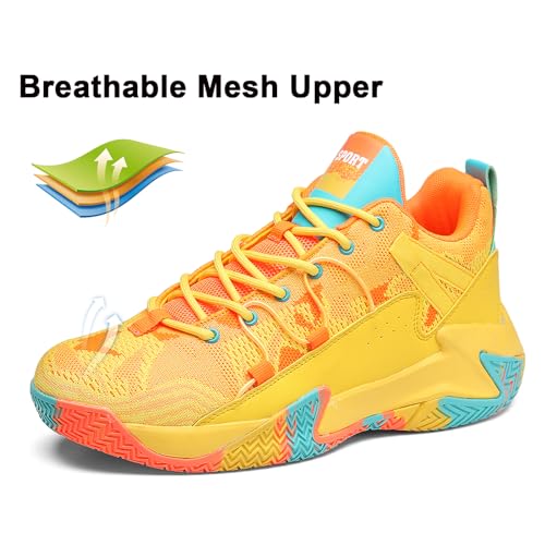 SANEARDE Mens Basketball Shoes High Top Breathable Non Slip Outdoor Sneakers Cushioning Workout Shoes for Fitness3
