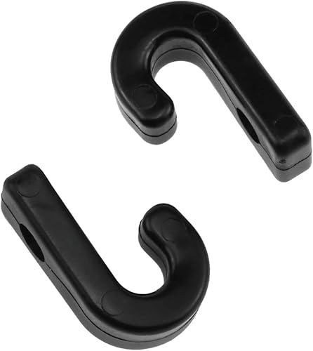 Miniatura 4 de AYLIFU Gancho en forma de J para kayak, de nailon negro, 12 piezas, para kayak, canoa, remo, accesorios (con tornillos)