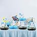 Mity rain 6 Pack Blue Elephant Honeycomb Centerpieces - Double-Sided Baby Boy Elephant Table Decorations Little Peanut Cutouts for It's A Boy Baby Shower Kids Birthday Party Supplies