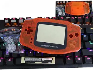 Narwhalss ゲームボーイアドバンス用交換カバーセット DIY シェル 着せ替えケース 修理部品キット 鏡面／ボタン／バッテリーカバー/ステッカー付 (クリアオレンジ)