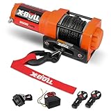 X-BULL 3500LBS Electric Winch -12V Synthetic Rope Electric Winch for Towing ATV/UTV Off Road with Mounting Bracket Wireless Remote New