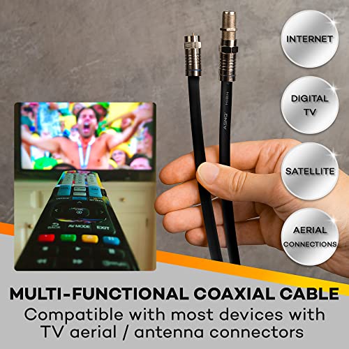 Asnq Rg6 Coaxial Cable Connector Set 75 Ohm - High-Speed Premium Coax Cable 50Ft - For Internet Digital Tv Satellite And Aerial Connections - Includes 4 Extension Couplers To Connect Cable Extensions #TOP3