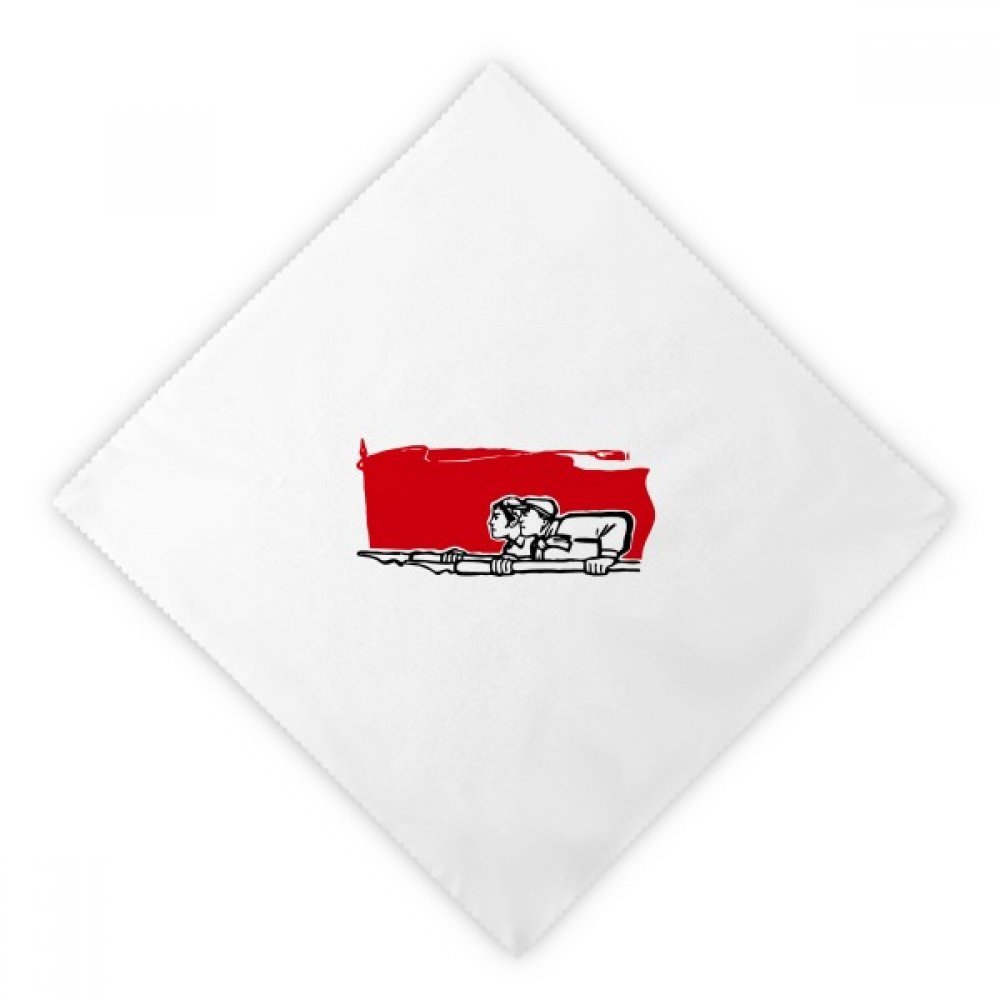 Serviette en tissu lavable pour éliminer le papier jetable motif illustration 2Pcs
