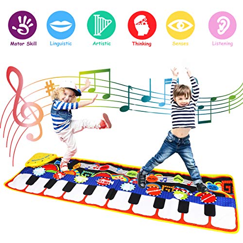 Coolplay Tapete para Piano tamaño Grande (39 * 14 Pulgadas) Juguete para niños con Teclado y Teclado para Piano, Divertido tapete de Baile para bebés Niños pequeños y Regalos para niñas