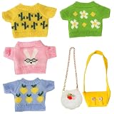 4-teilige Teddybär-Kleidung mit 2-teiliger Tasche, süßer Pullover, Stofftier-Kleidung, passend für 20, 3–30, 5 cm große Plüschpuppen, süßes Stofftier zum Selbermachen, Anziehen, Bärenspielzeug