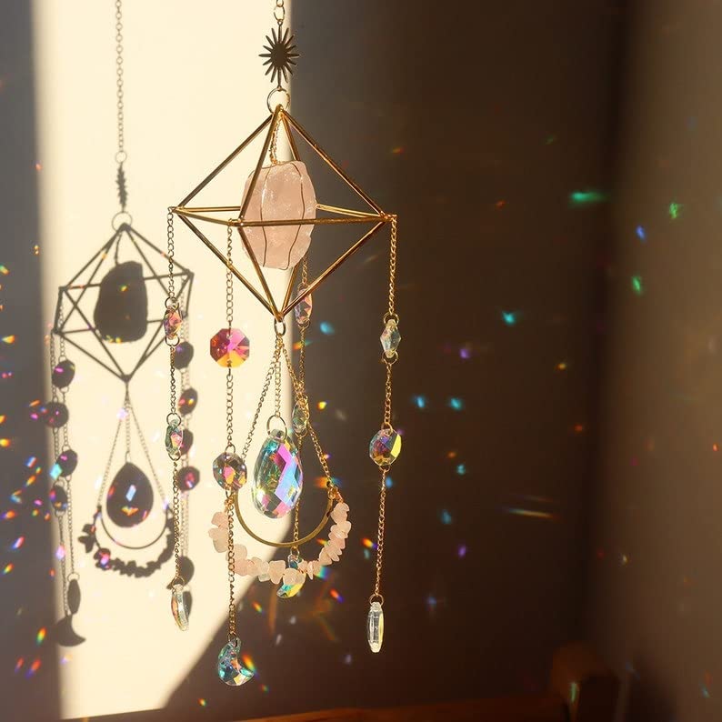 CACTOPIA Raw Crystal Suncatchers, Rainbow Maker for Window, Balcony, Garden, Boho Decor & Gifting (Rose Quartz) (B0C6FWCCJ5) Amazon Price History, Amazon Price Tracker