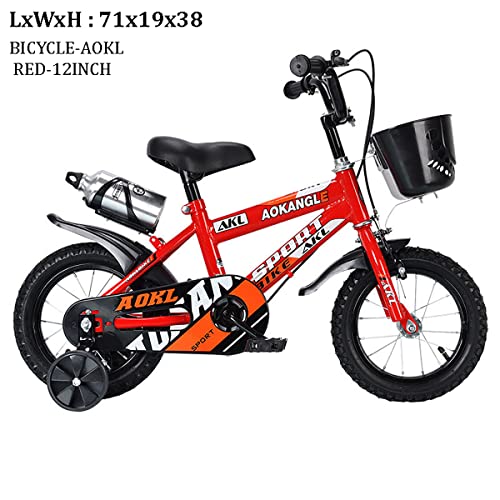 Image of SYGA Bicycles for Kids 2-5 Years Old 12-inch Children's Basket Bicycle Magnesium Alloy (RED)