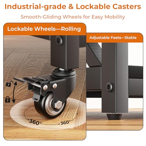 Image of GreenForest Printer Stand with Lockable Wheels, Heavy Duty Printer Table