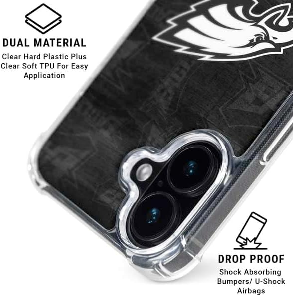 Skinit Phone Case Compatible with MagSafe iPhone 17 - Officially Licensed NFL Philadelphia Eagles Black & White Design