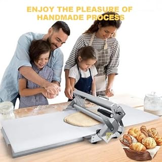 Sfogliatrice Manuale Professionale, Macchina per Pasta Sfoglia, con Spessori Regolabili, per Croissant, Pizza e Pasta, in Acciaio Inox, Ideale per Uso Domestico e Commerciale A