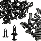 LECWOF 8mm Hole Plastic Rivets Fastener Push Clips Black For Car Auto Fender Clips Atv Push Car Retainer Body Clips Fastener Push Pin Splash Guard Body Panel Fit for Honda Suzuki Kawasaki Polaris (50)