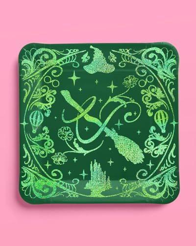 Image of xo, Fetti Pink + Green Witch Paper Plates | 24 pcs | Wizard Party Supplies, Magical Birthday Tableware