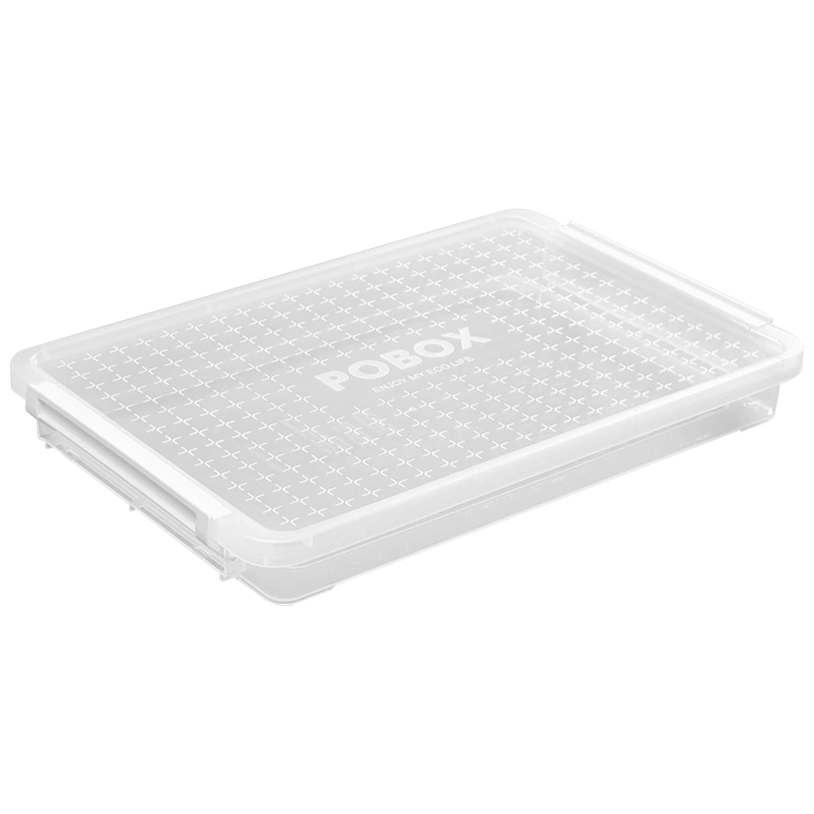 Marte Vanci A4 Plus Clear Plastic Stackable Storage Box with Buckle Moisture-Proof Birth Graduation Certificates Document Protector Desk Paper Project File Latching Container(1 Pack)