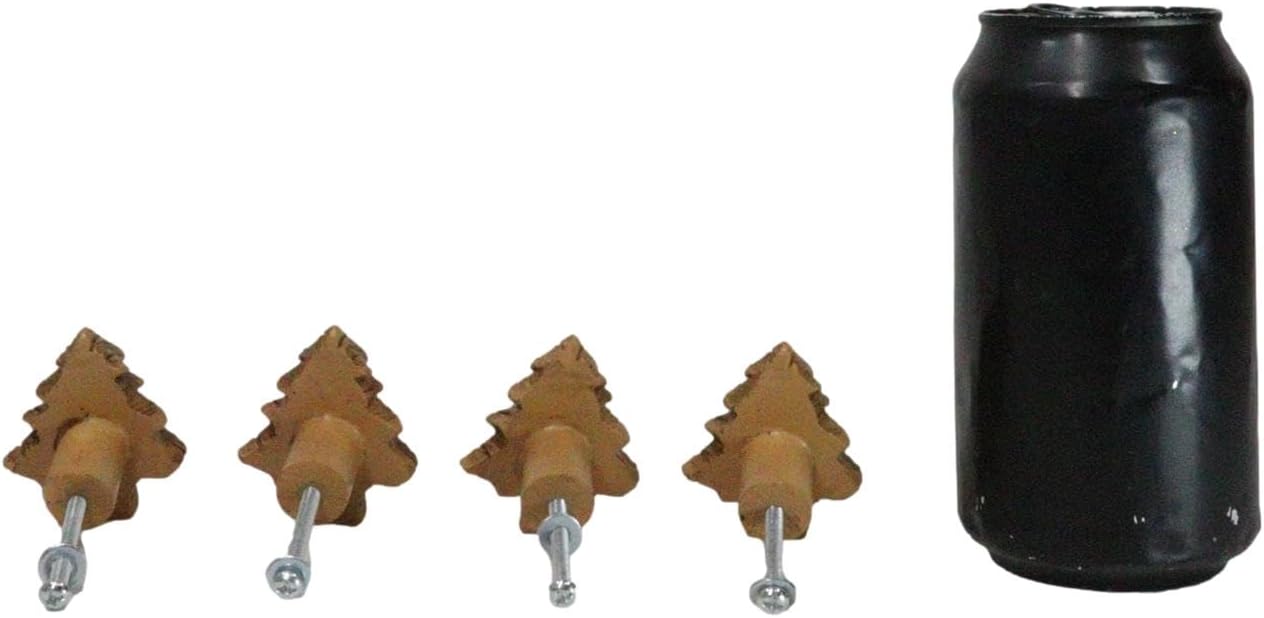 Ebros Gift Set of 4 Rustic Western Wildlife Nature Forest Whimsical Faux Wood Grain Sculpted Resin Drawer Cabinet Door Furniture Pull Knobs (Black Bear)