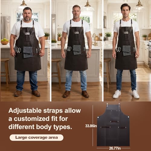 TOMCHY Leather Cooking Apron for Men