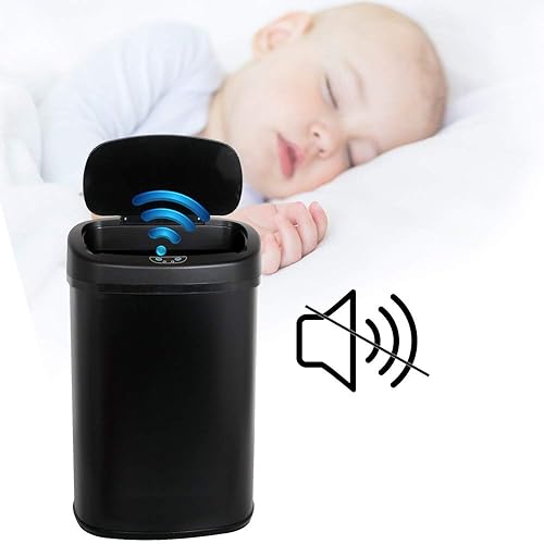 Miniatura 3 de Basurero automático de acero inoxidable de 13 galones sin contacto, cubo de basura de cocina de alta capacidad con tapa para el hogar, dormitorio,