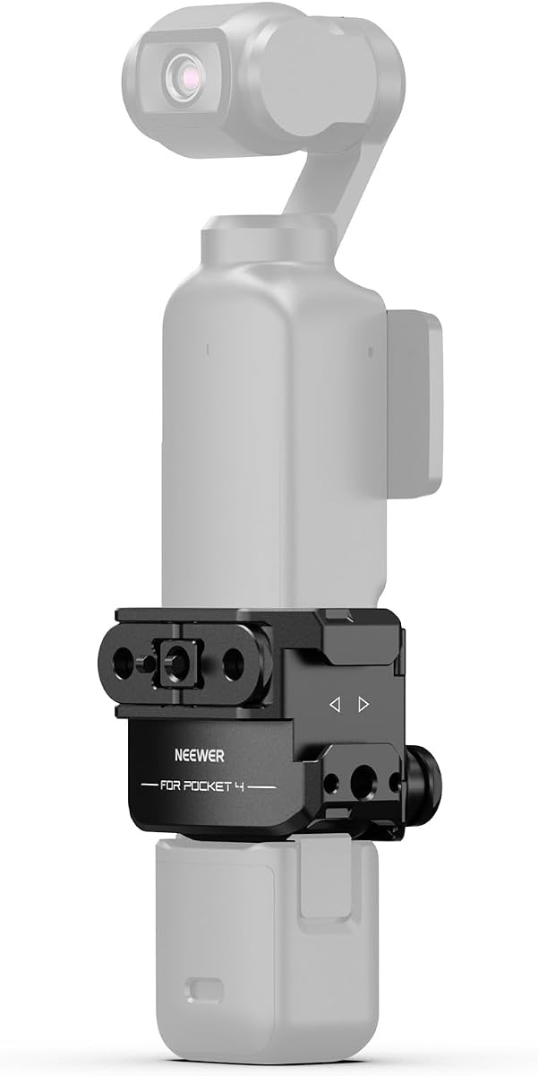 Jaula para cámara compatible con DJI Osmo Pocket 4P (4 Pro), Pocket 4, Xtra Muse, equipo protector de cámara Gimbal con adaptador de montaje para accesorios de cámara de acción y roscas de 1/4", no necesita ensamblaje, AC069