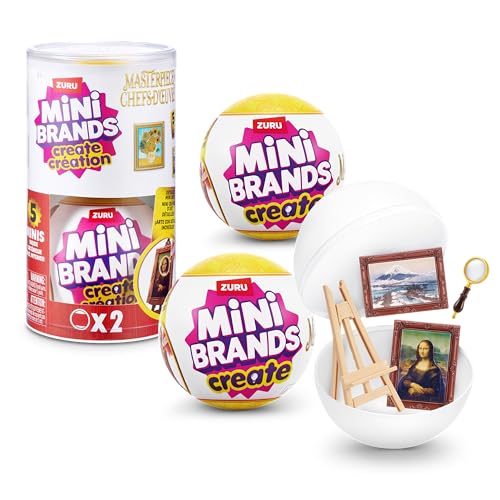 Mini Brands Create Mini Masterpieces Series 1, Capsule 2 Pack by ZURU, Real Miniature Masterpiece Creations Collectible Toy