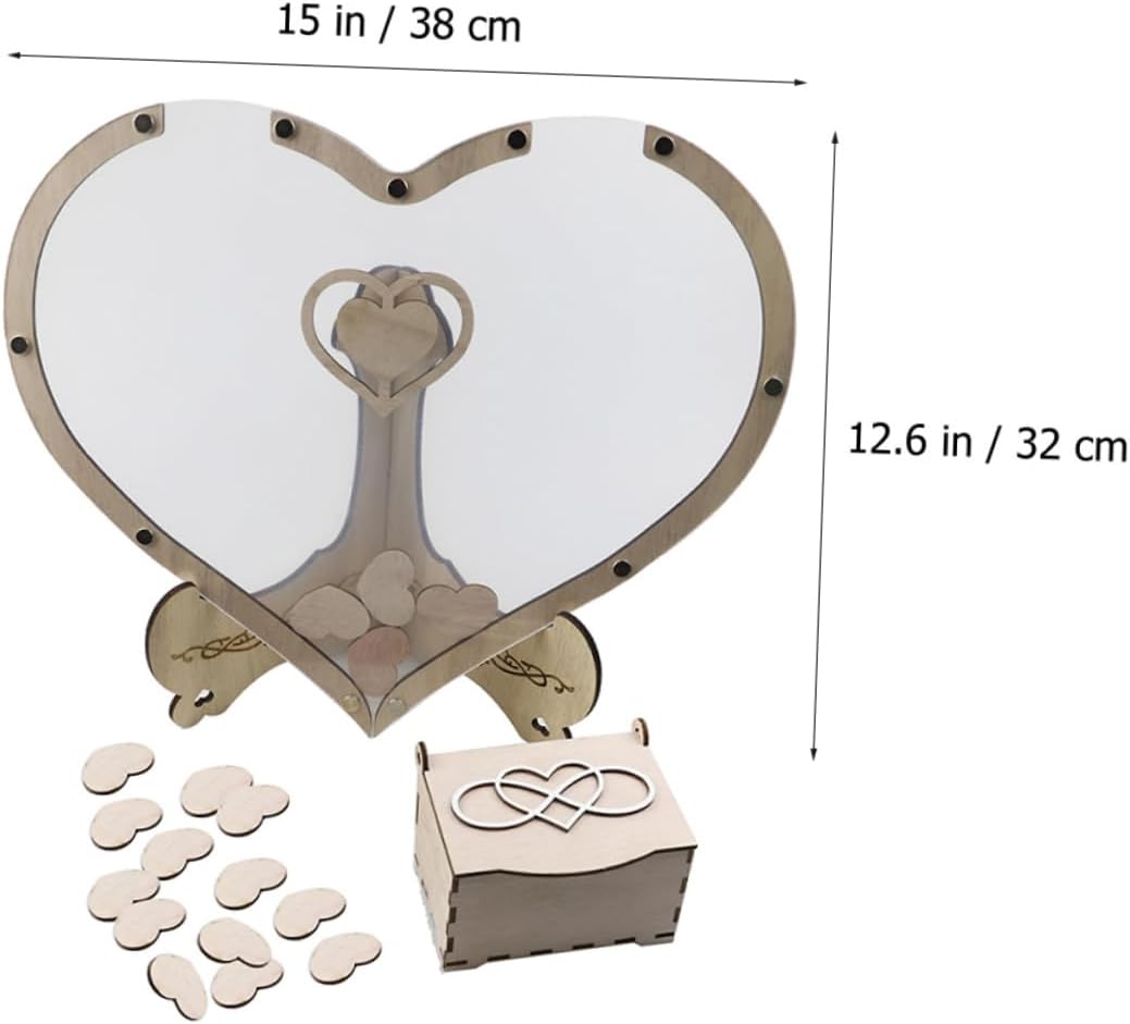 Wedding Guestbook Set Wooden Heart Guest Book Perfect for Reception Decor
