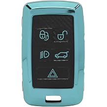 Carbon Fiber Style Car Smart Key Fob Case Cover Protection Fit for Land Rover Green