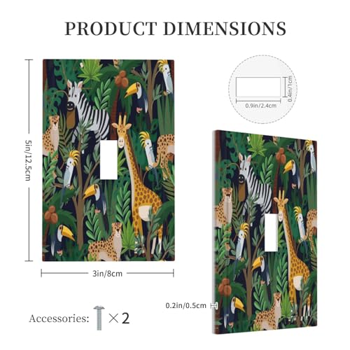 Wpshijia WPSHIJIA0713 Cartoon Animal Zebra Leopard Giraffe Bird Leaf 1 Gang Nursery Light Switch Covers Decorative Single Toggle Wall Plate Switchcover Electrical Switchplate thumb #4