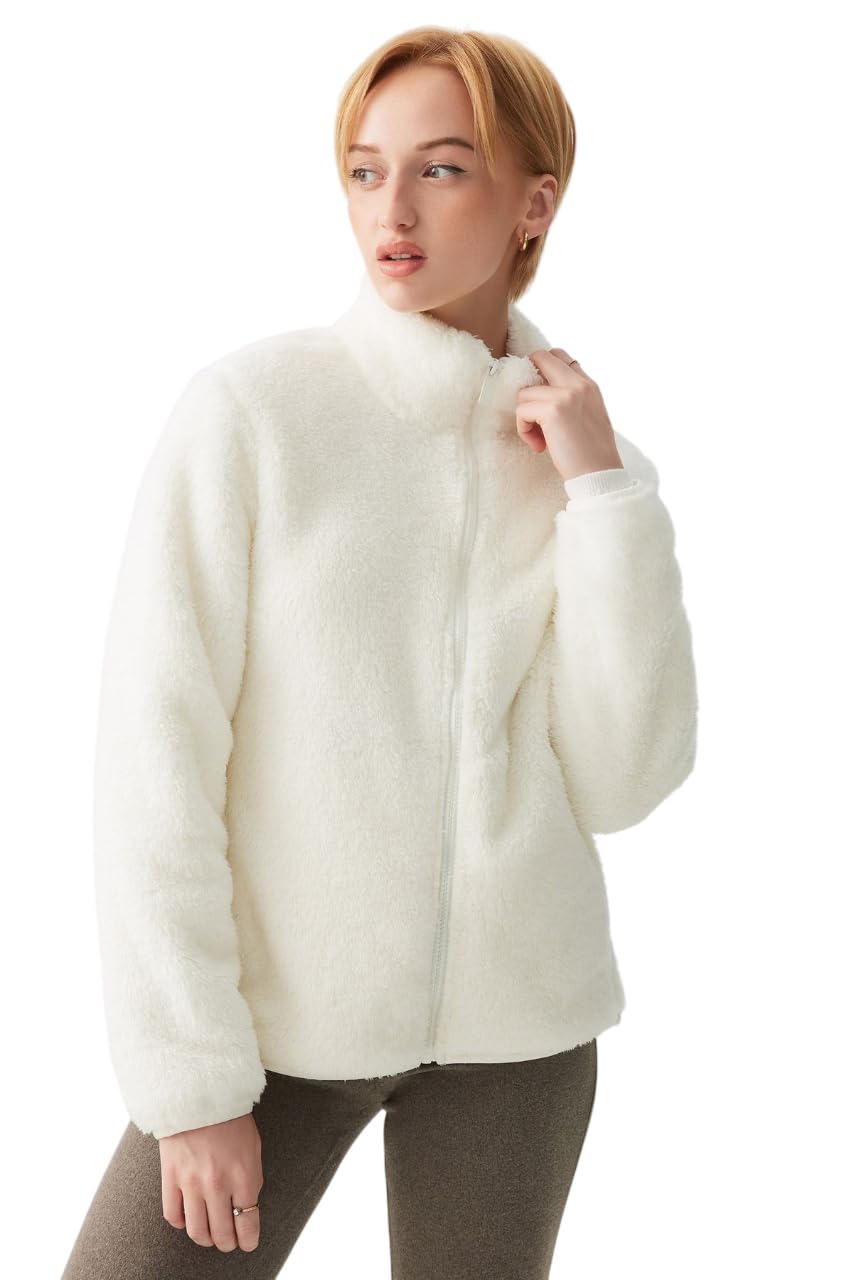 Womens sherpa fur jacket for women superwarm leight weight fabric Plus size sweatshirt M to 5XL