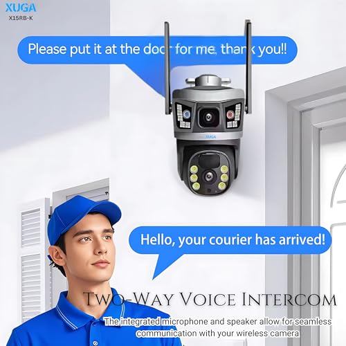 Image of XUGA - Cybernautt X15RB-K 6MP Dual Lens PTZ 4G Sim Wireless Outdoor CCTV Camera with Dual View | 360 | Night Vision | Siren Alarm| Outdoor | Gym | Farm | Home | Weatherproof | Use Air-tel 4G Sim