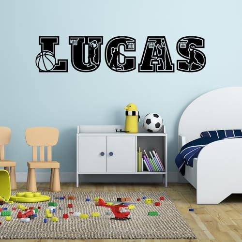 Vinilo decorativo personalizado con nombre de baloncesto miniatura 3