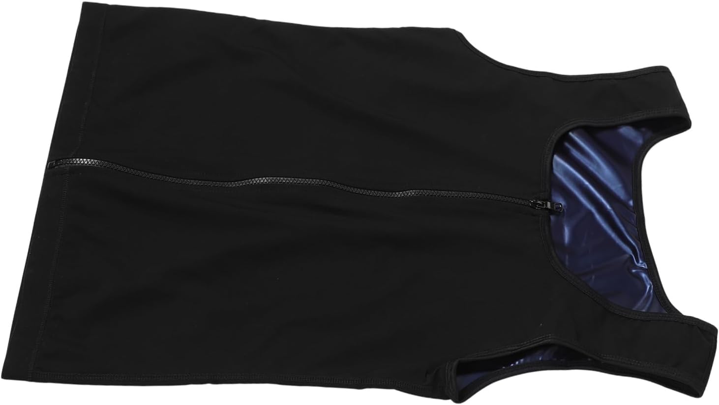 Men Zipper Designed Workout Vest Multi-use Sweat Vest for Running Yoga Breathable Enhanced Sweat Production Body Shaping Effect Gym Sports Top for Fitness