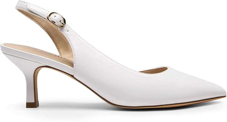 DREAM PAIRS Women's Kitten Heels Slingback Closed Pointed Toe Low Pumps Shoes Women Party Bridal Shoes