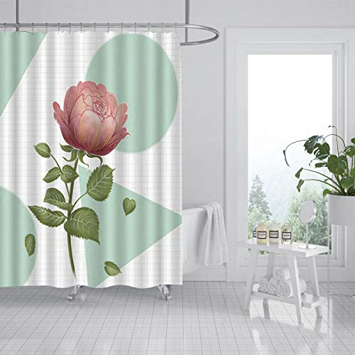 MERCURY TEXTIL- Cortina de baño de diseño Moderno, Tela Impermeable, Resistente y antimoho. Cortina de Ducha para baño 180X180cm. (Rosa)