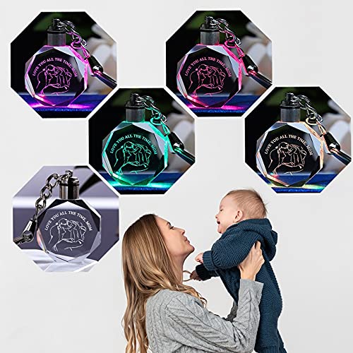 Hongtai Glas Sleutelhanger Gesneden Crystal Sleutelhanger Kleur Lichtgevende Key Hanger Gift Mother' s Souvenir (Color : 1) - Image 3