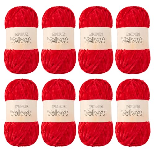 Image of Soft Velvet Chenille Yarn for Crocheting, Super Bulky Yarn for Blankets | Fluffy, plush yarn for crochet and knitting blankets, amigurumi, cushions and handmade gifts for cozy DIY projects.