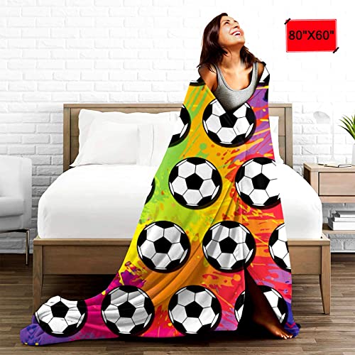 Super Soft Soccer Blanket Lightweight Cozy 3D Printed Flannel Baseball Basketball Throw Blankets For Sport Fans Kids Adults Gifts 50"X40" #TOP5