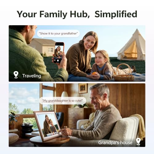 Image of ARZOPA 2K Digital Picture Frame 14 Inch Free Cloud Storage No Subscription QHD Anti-Glare Touchscreen Metal Frame Load Photos Videos from Phone Ideal for Gifting - D14Pro Mocha Brown