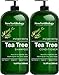 Anti Dandruff Tea Tree Oil Shampoo and Conditioner Set - Deep Cleanser - Relief for Dandruff and Dry Itchy Scalp - Therapeutic Grade - Helps Promote Hair Growth - 16.9 fl Oz