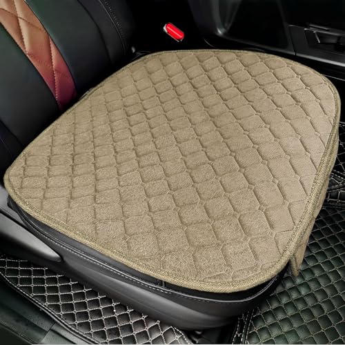 Image of surpassme 2pc Comfortable Car Seat Covers Universal Front Seat Covers for Car Accessories with Storage Pockets, Padded Car Interior Covers for Automotive, SUV, Truck, and Van(Khaki)