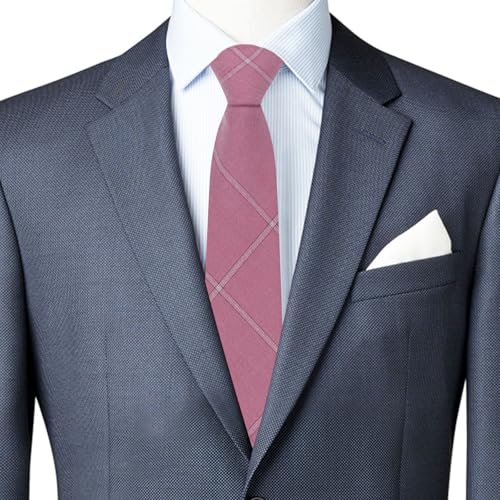 Image of Ties for Men, 3.15'' Mens Plaid Tie Checkered Pattern Necktie for Wedding Party Formal Casual Business Graduation