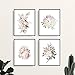 TANXM 4 Set - Pink rose Canvas Painting Flower Wall Art,Modern Wall Decor Bathroom Living Room Girls Bedroom - No Frame,8