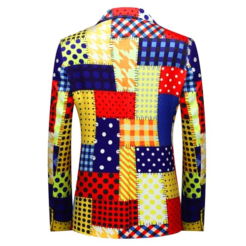 Mens Suit Jacket Floral Printed Two Button Casual Blazer Sports Coat X074