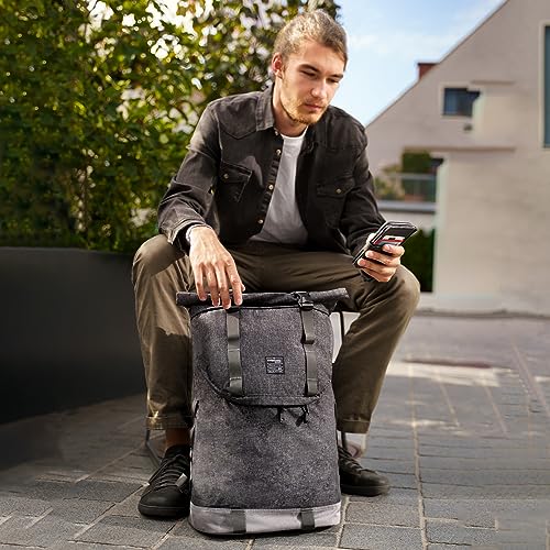 Rucksack EverVanz für Laptop, Damen und Herren im Roll Top Design