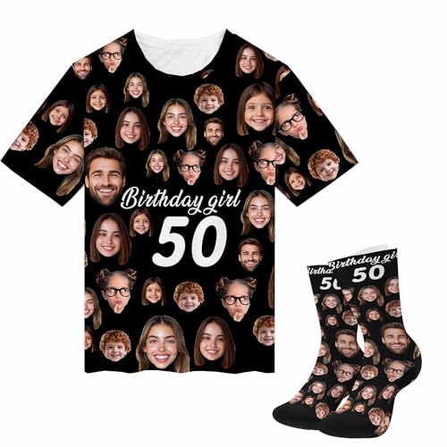 Custom T Shirt for Men Women Personalized Funny Face Shirt with Faces on Them Customized Unisex T-Shirt Design Your Own