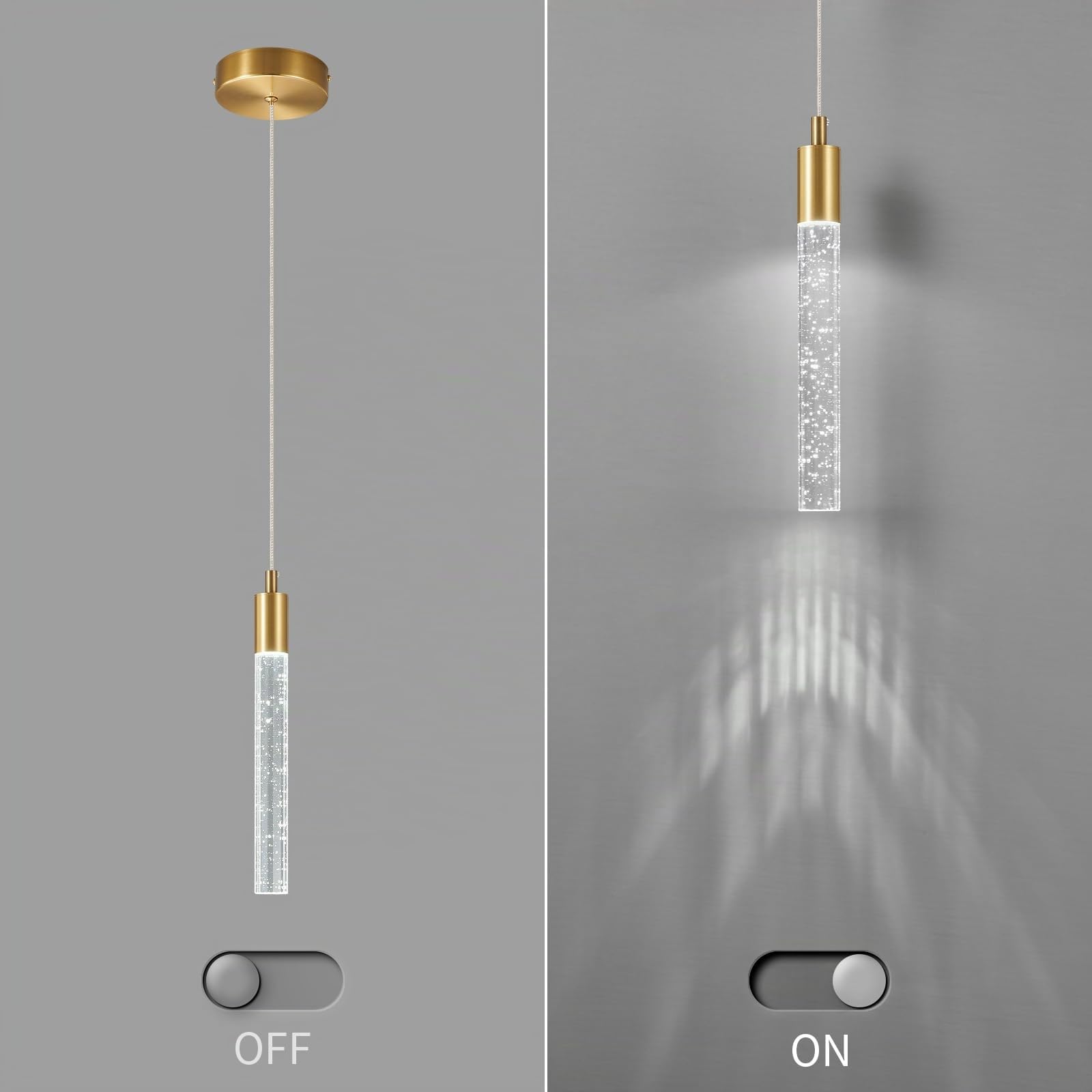 Moderna Cucina Isola Pendente Luce LED Oro Mini Pendente Illuminazione Camera da letto Comodino Piccolo Pendente Luce (3-Confezione)