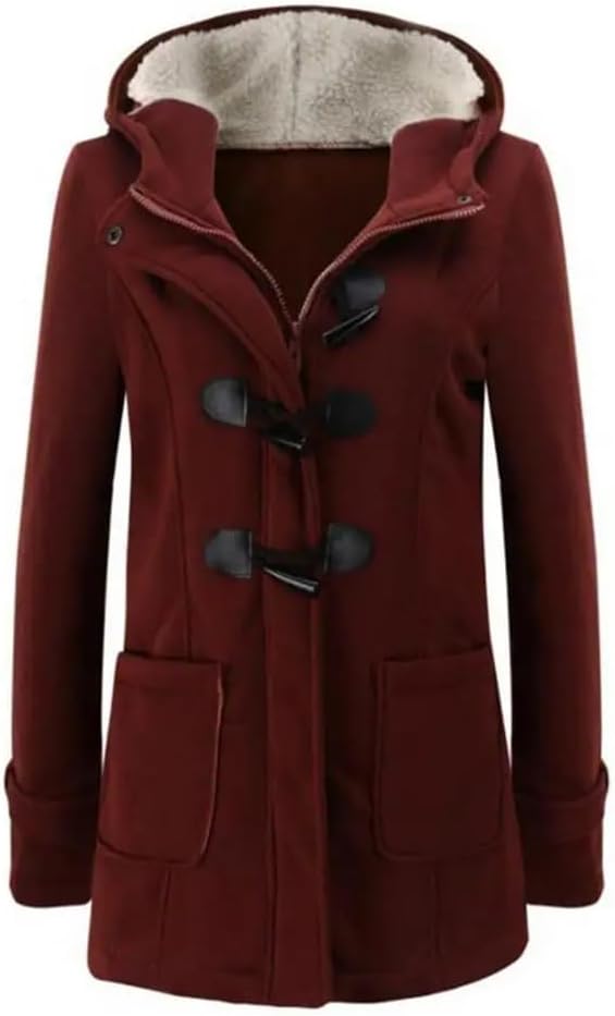 Women's Trench Coat Zipper Hooded Jacket Women's Long Trench Coat Flared Button Jacket