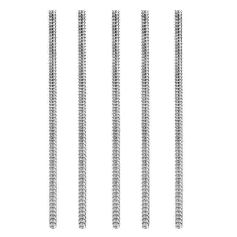 M6 X 150Mm 304 Stainless Steel Fully Threaded Rod Bar Studs Hardware 5 Pcs - (Color: Silver)