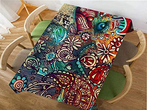 Nappe éléphant ethnique marron 140x220 cm rectangulaire boho - 4
