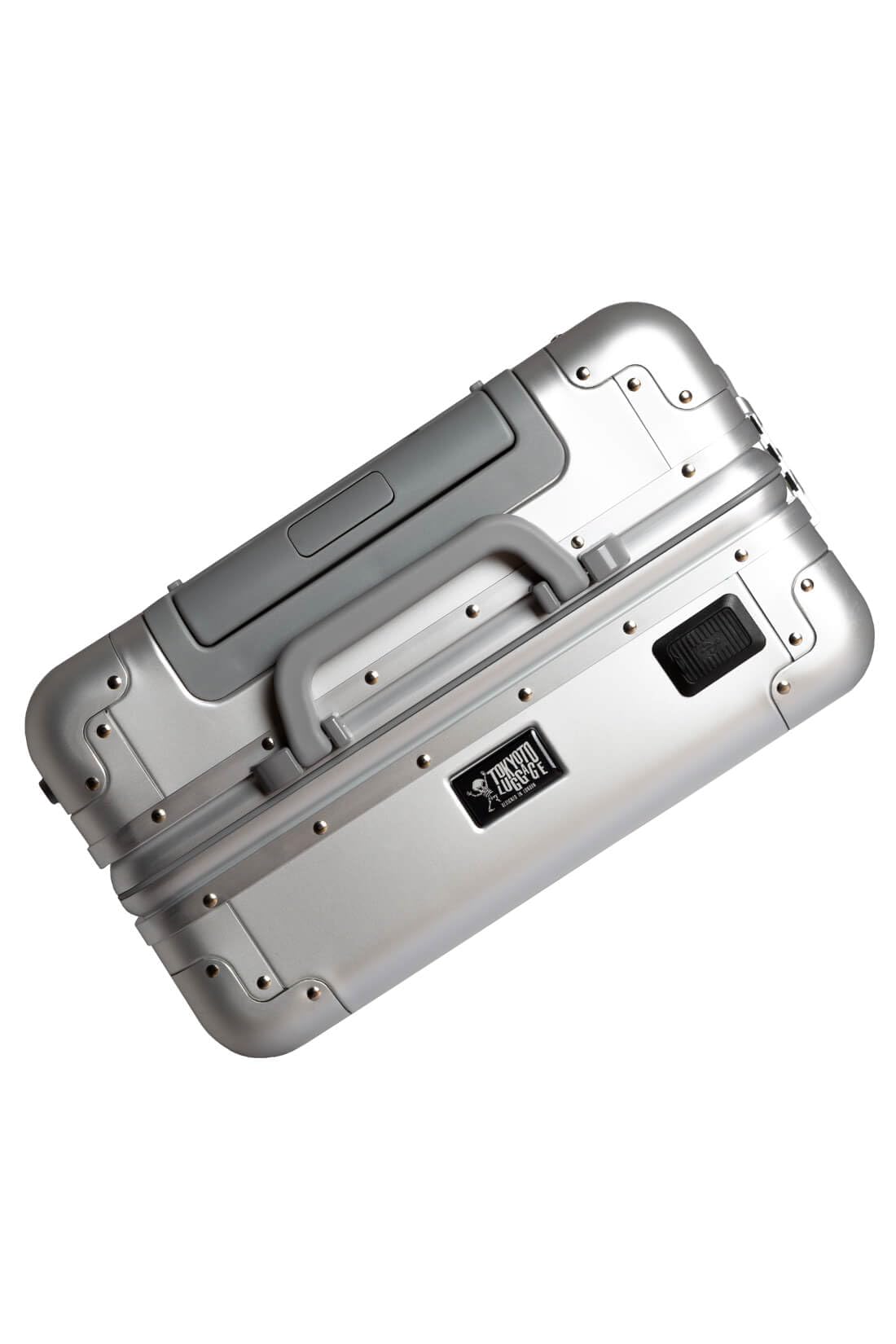 Valigia in Alluminio Bagaglio Cabina Trolley a Mano Rigida 55x35x20 cm SILVER OSAKA con USB e Caricatore | Valigia da cabina in alluminio argento, rigida e moderna; caricatore USB, 4 ruote doppie 360 e chiusura TSA