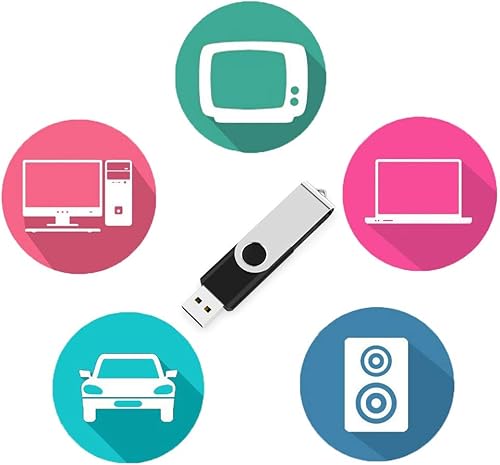 Miniatura 10 de Paquete de 20 unidades flash USB 2.0 a granel de 4 GB, unidad de memoria giratoria JumpDrive, negro, 4 GB, 20 unidades