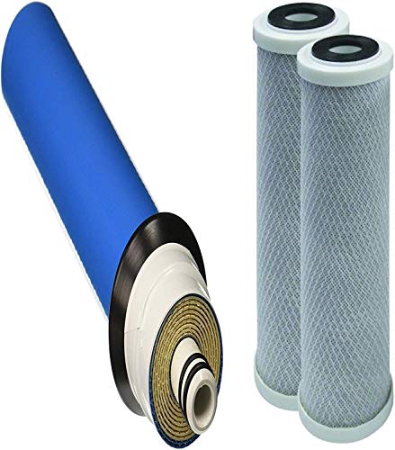 CFS Carbon Water Filter Cartridges and 50 GPD RO Membrane Compatible with Rainsoft UF50 UF50T & UF50N Models 5 Micron Replacement Filter Removes Bad Taste & Odor Whole House Filter 3 Pack